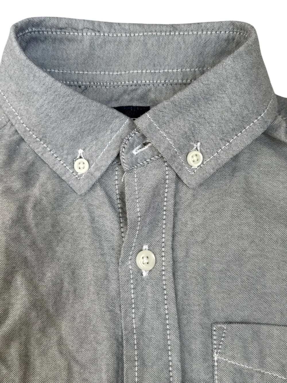 The Children’s Place Boys Gray Oxford Button Down Shirt Size Large 100% Cotton